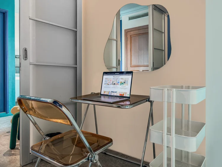 Vancouver: A small desk for a laptop, each unit has its own WiFi.