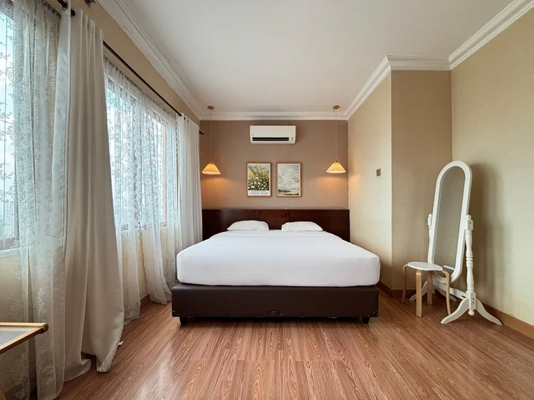 Busan: A full-length mirror in the master bedroom, for a last look before heading out.