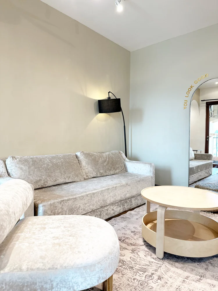 Positano: The three-seater folding sofa bed, already counted in the seven it sleeps.