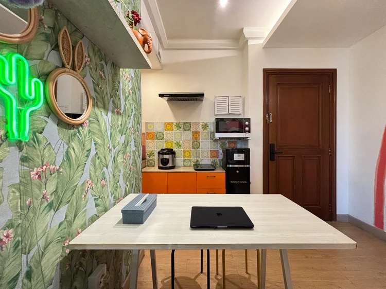Barbados: The dining table doubles as a desk; each unit has its own WiFi.