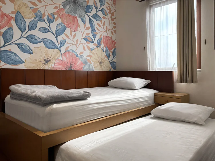 Marseille: Two single beds side by side once the lower one is pulled out.