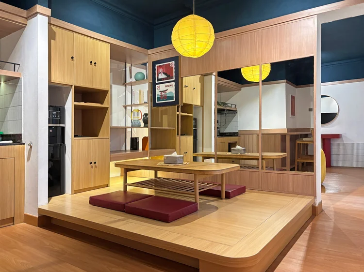 Kyoto: A low Japanese-style table in the corner, a signature touch of Kyoto's Japanese fusion theme.