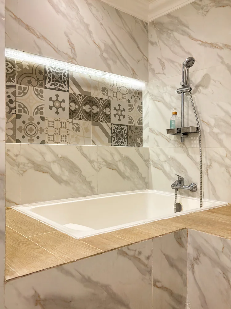 Bordeaux: A bathtub with a hot-water shower, for a long soak after a day out.