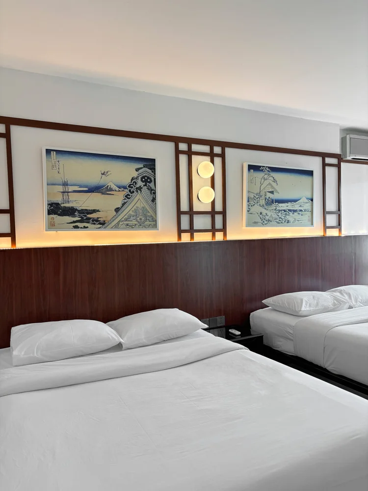Okinawa: Japanese-style paintings decorate every bedroom, consistent throughout the unit.