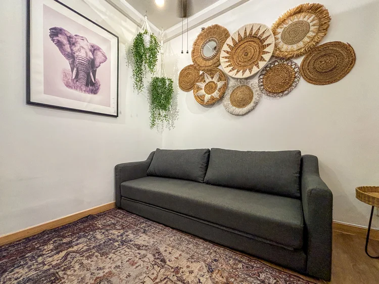 Nairobi: The three-seater folding sofa bed, already counted in the five it sleeps.